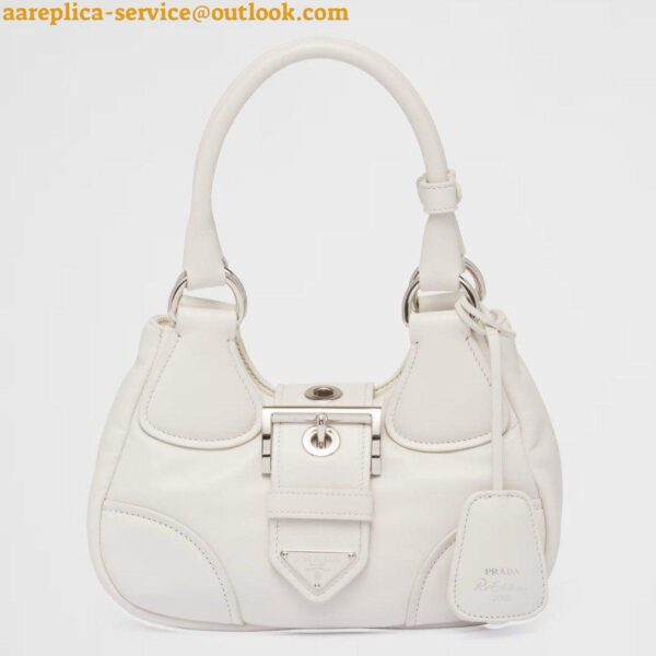 Replica Prada Moon Bag in White Padded Nappa Leather 3