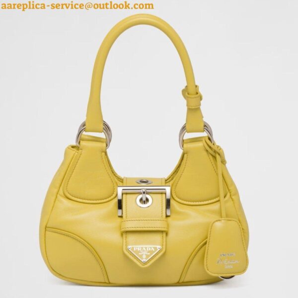 Replica Prada Moon Bag in Yellow Padded Nappa Leather 2