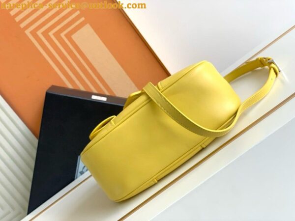 Replica Prada Moon Bag in Yellow Padded Nappa Leather 4