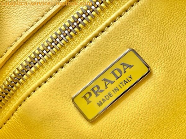 Replica Prada Moon Bag in Yellow Padded Nappa Leather 9