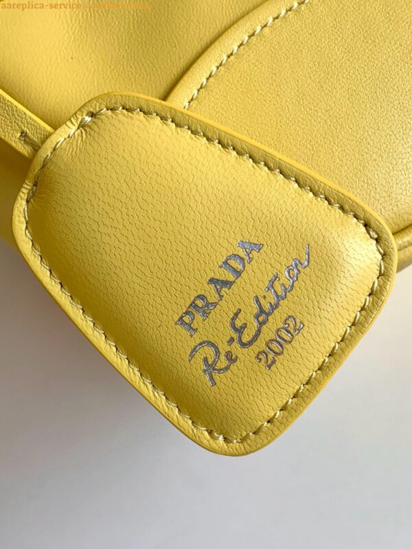 Replica Prada Moon Bag in Yellow Padded Nappa Leather 12