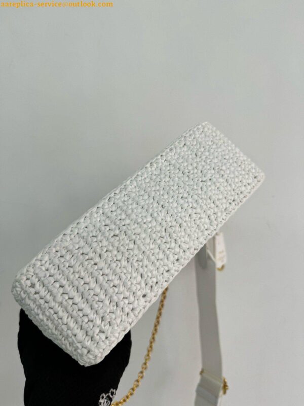 Replica Prada Re-Edition 2005 Crochet Bag in White Raffia 15