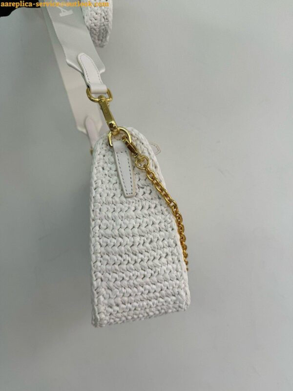 Replica Prada Re-Edition 2005 Crochet Bag in White Raffia 14