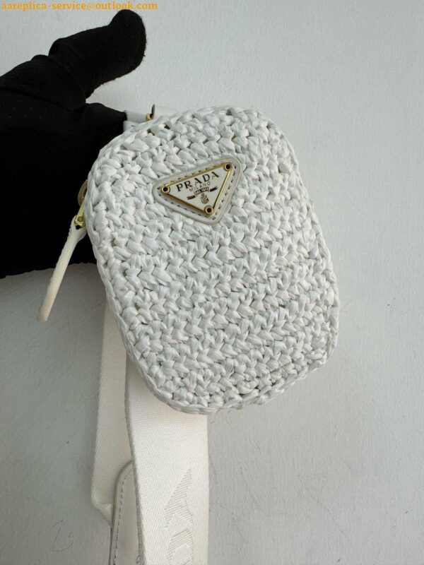 Replica Prada Re-Edition 2005 Crochet Bag in White Raffia 19