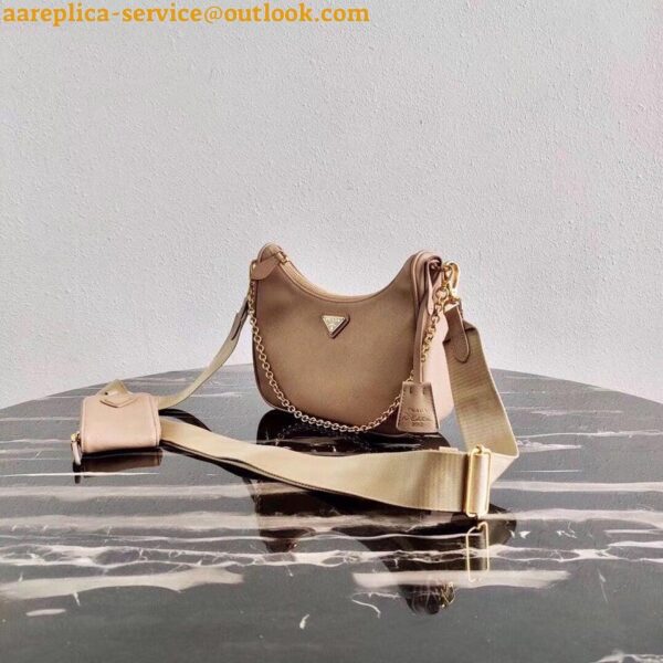 Replica Prada Re-Edition 2005 Shoulder Bag In Beige Saffiano Leather 4