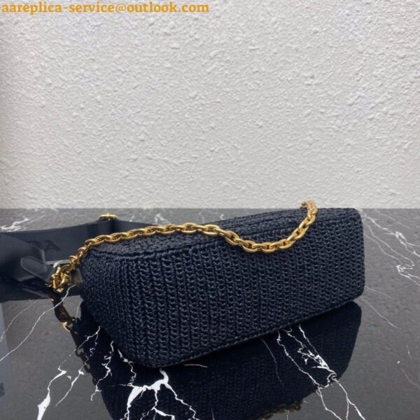 Replica Prada Re-Edition 2005 Shoulder Bag In Black Raffia 16