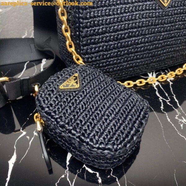 Replica Prada Re-Edition 2005 Shoulder Bag In Black Raffia 20