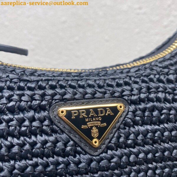 Replica Prada Re-Edition 2005 Shoulder Bag In Black Raffia 21