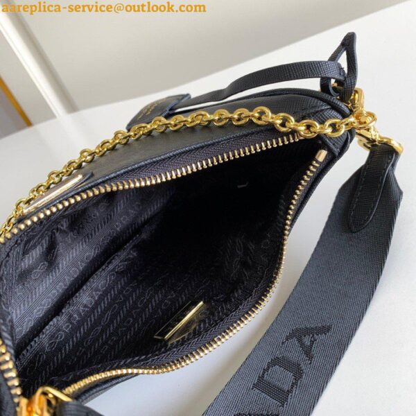 Replica Prada Re-Edition 2005 Shoulder Bag In Black Saffiano Leather 11