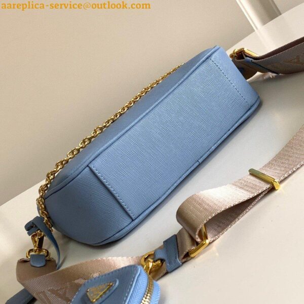 Replica Prada Re-Edition 2005 Shoulder Bag In Blue Saffiano Leather 8