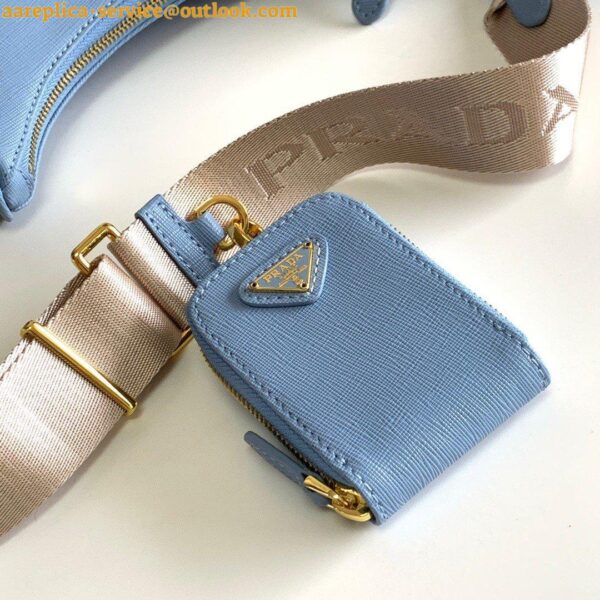 Replica Prada Re-Edition 2005 Shoulder Bag In Blue Saffiano Leather 10