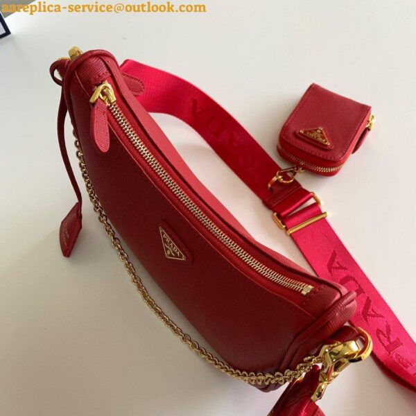 Replica Prada Re-Edition 2005 Shoulder Bag In Red Saffiano Leather 6