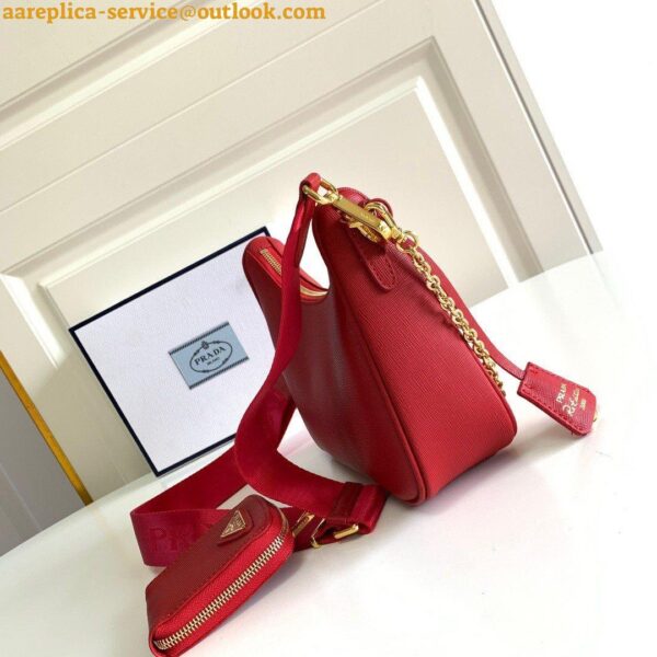 Replica Prada Re-Edition 2005 Shoulder Bag In Red Saffiano Leather 9