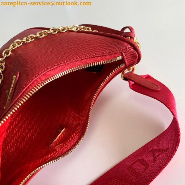 Replica Prada Re-Edition 2005 Shoulder Bag In Red Saffiano Leather 10