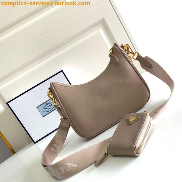 Replica Prada Re-Edition 2005 Shoulder Bag In Taupe Saffiano Leather 5