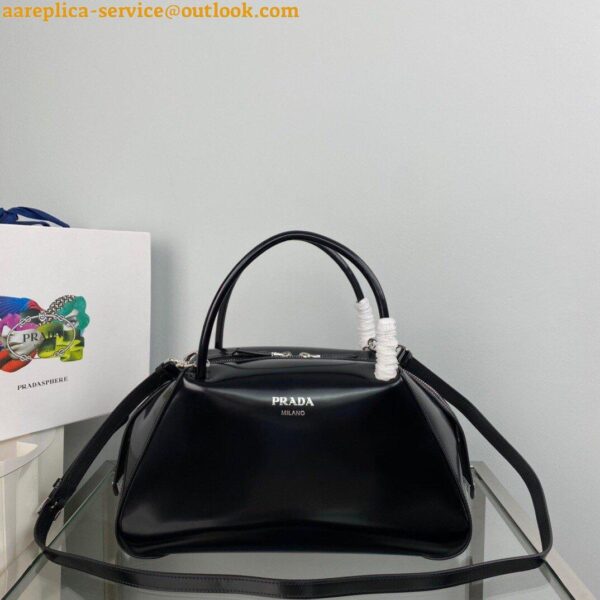 Replica Prada Supernova Medium Bag In Black Brushed Leather 6