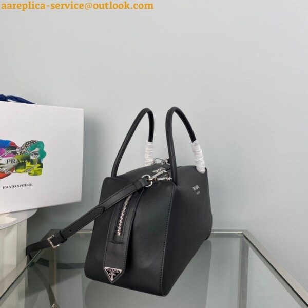 Replica Prada Supernova Medium Top Handle Bag In Black Leather 5