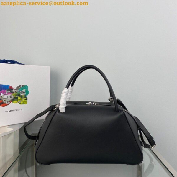 Replica Prada Supernova Medium Top Handle Bag In Black Leather 8