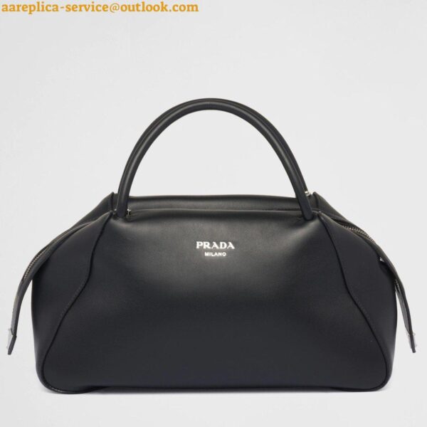 Replica Prada Supernova Medium Top Handle Bag In Black Leather 10