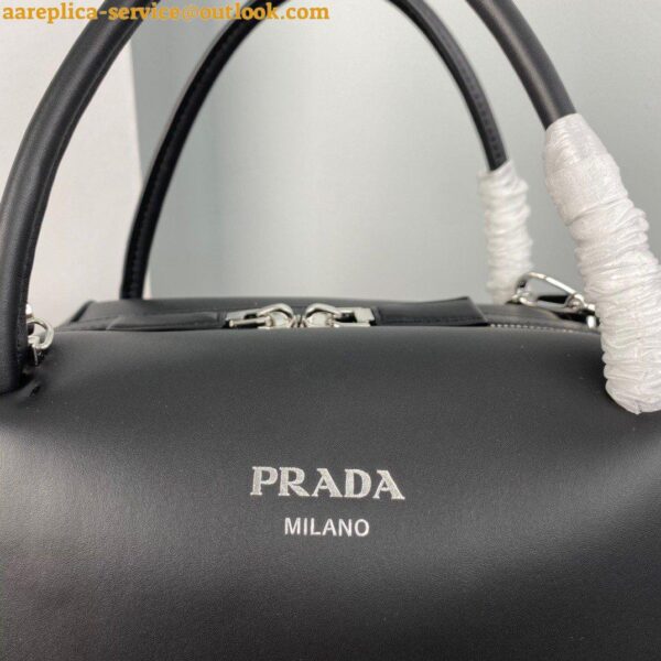 Replica Prada Supernova Medium Top Handle Bag In Black Leather 11