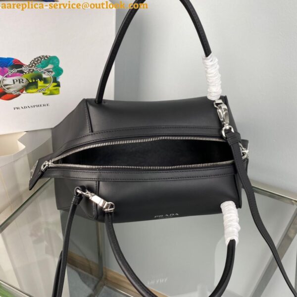 Replica Prada Supernova Medium Top Handle Bag In Black Leather 13