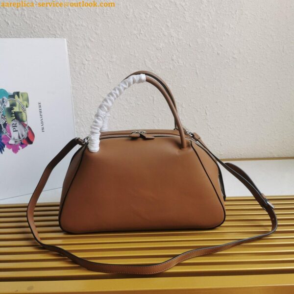 Replica Prada Supernova Medium Top Handle Bag In Brown Leather 6