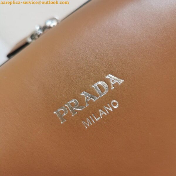 Replica Prada Supernova Medium Top Handle Bag In Brown Leather 7