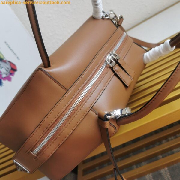 Replica Prada Supernova Medium Top Handle Bag In Brown Leather 11