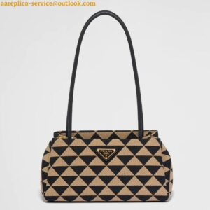 Replica Prada Supernova Small Shoulder Bag In Black/Beige Fabric