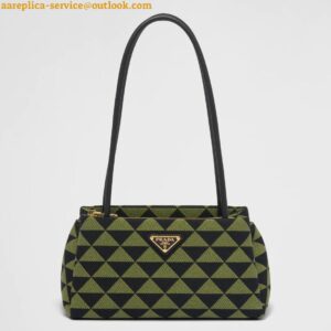 Replica Prada Supernova Small Shoulder Bag In Black/Green Fabric