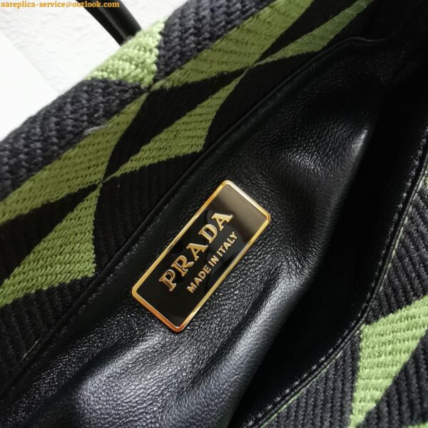 Replica Prada Supernova Small Shoulder Bag In Black/Green Fabric 4