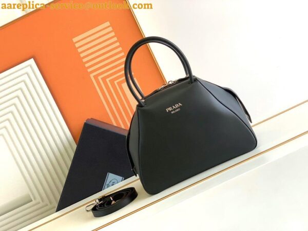 Replica Prada Supernova Small Top Handle Bag In Black Leather 7