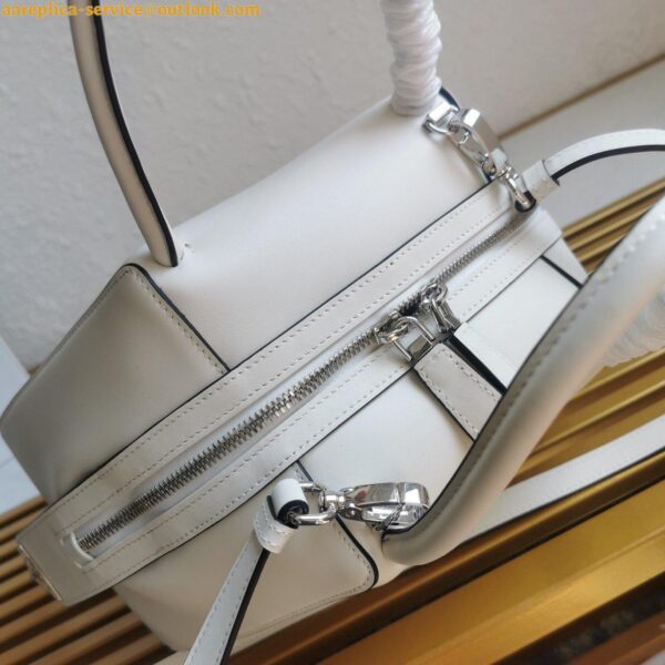 Replica Prada Supernova Small Top Handle Bag In White Leather 6