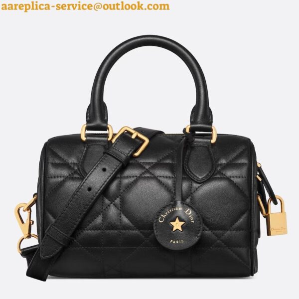 Replica Dior Groove 20 Bag in Black Macrocannage Calfskin 2