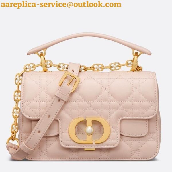 Replica Dior Mini Jolie Top Handle Bag in Pink Cannage Calfskin 3