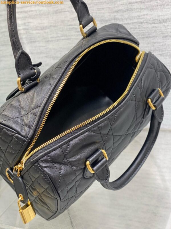 Replica Dior Groove 25 Bag in Black Macrocannage Calfskin 5