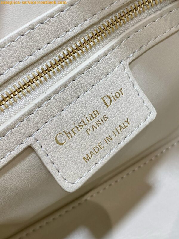 Replica Dior Groove 20 Bag in Dusty Ivory Macrocannage Calfskin 13