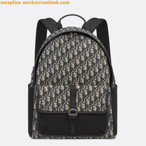 Replica Dior 8 Backpack in Beige and Black Dior Oblique Jacquard 4