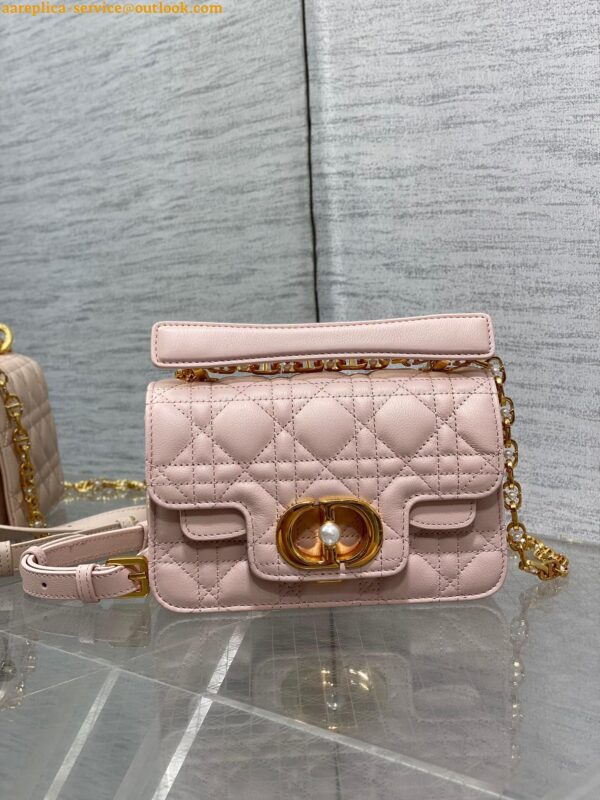 Replica Dior Mini Jolie Top Handle Bag in Pink Cannage Calfskin 13