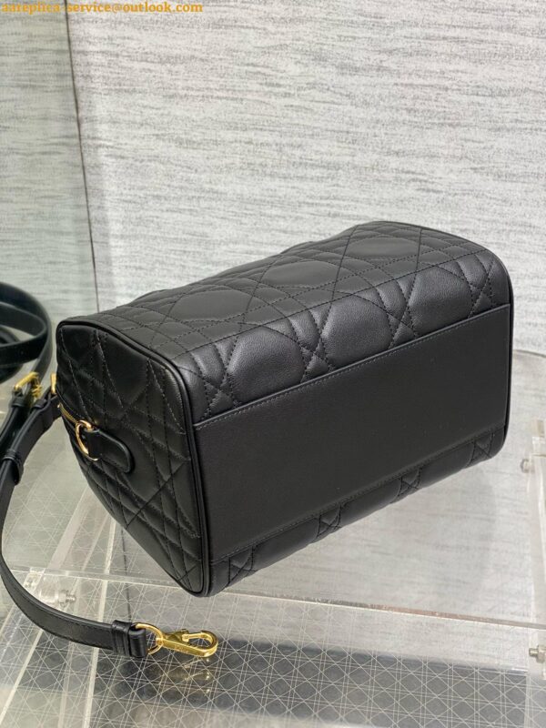 Replica Dior Groove 25 Bag in Black Macrocannage Calfskin 7