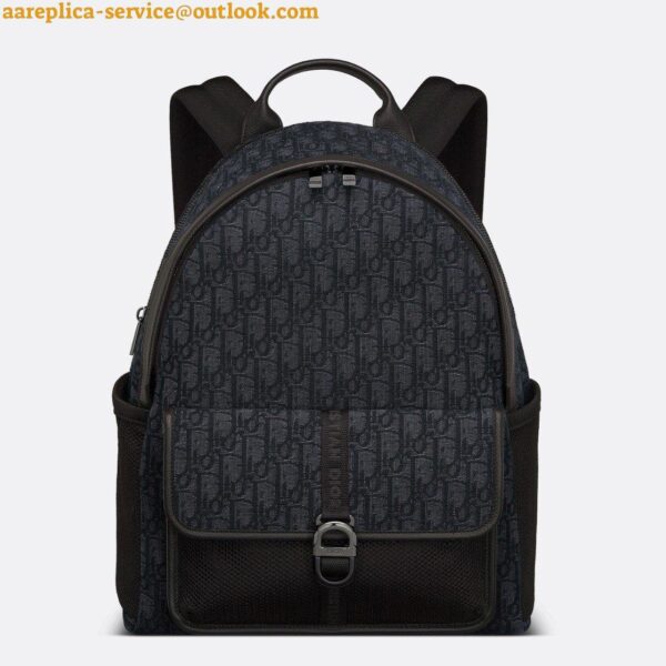 Replica Dior 8 Backpack in Black Dior Oblique Jacquard 4