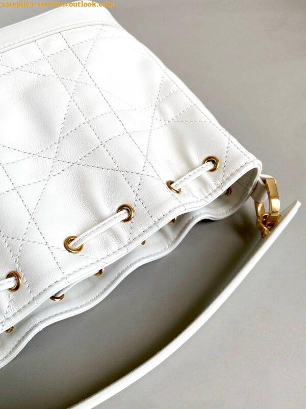 Replica Dior Small Jolie Bucket Bag in White Macrocannage Lambskin 8