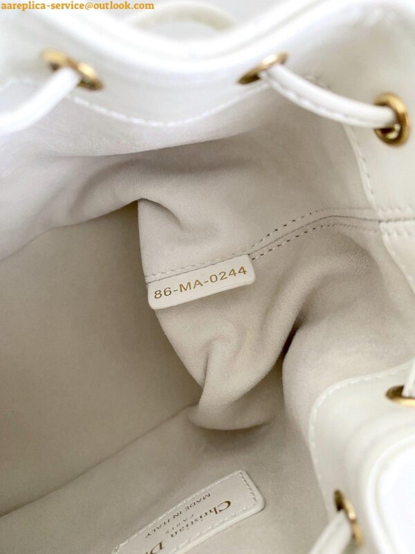 Replica Dior Small Jolie Bucket Bag in White Macrocannage Lambskin 10