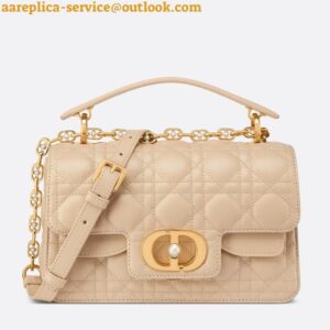 Replica Dior Small Jolie Top Handle Bag in Beige Cannage Calfskin