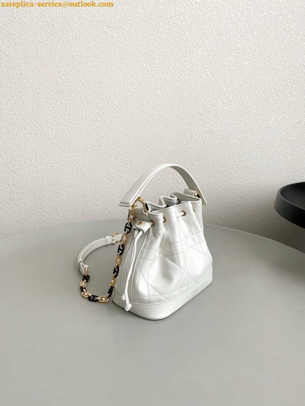 Replica Dior Small Jolie Bucket Bag in White Macrocannage Lambskin 13