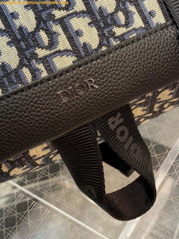 Replica Dior Explorer Backpack In Black Dior Oblique Jacquard 4