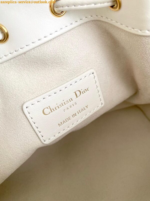 Replica Dior Small Jolie Bucket Bag in White Macrocannage Lambskin 13