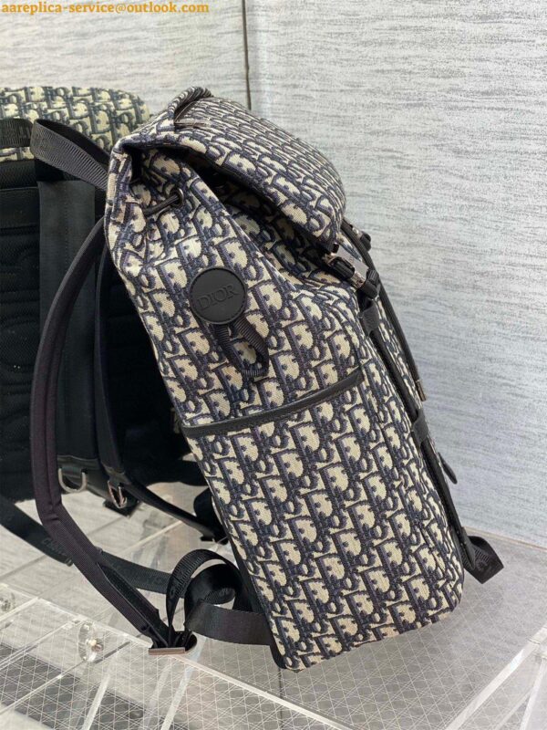 Replica Dior Explorer Backpack In Black Dior Oblique Jacquard 6