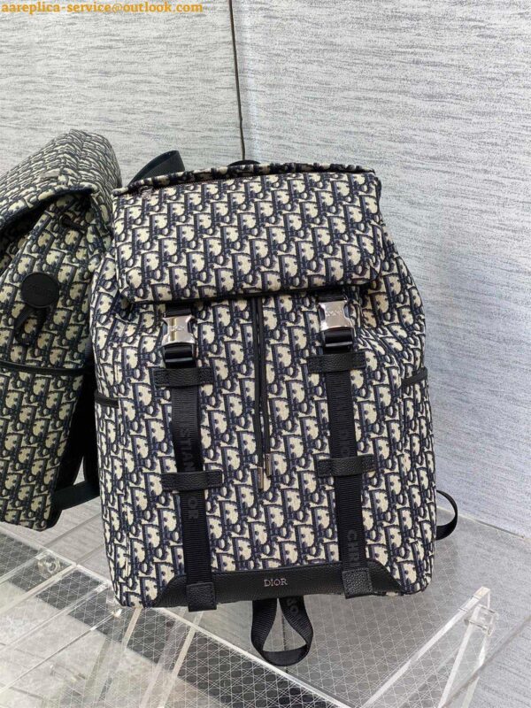 Replica Dior Explorer Backpack In Black Dior Oblique Jacquard 7