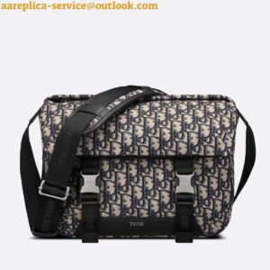 Replica Dior Explorer Messenger Bag In Black Dior Oblique Jacquard